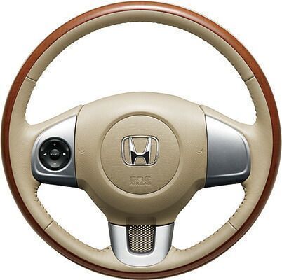 HONDA ホンダ 純正 NBOX N-BOX エヌボックス ステアリングホイール 本革×木目調コンビ（ベージュ）ステアリングガーニッシュ装備車用 2012.12～2013.11