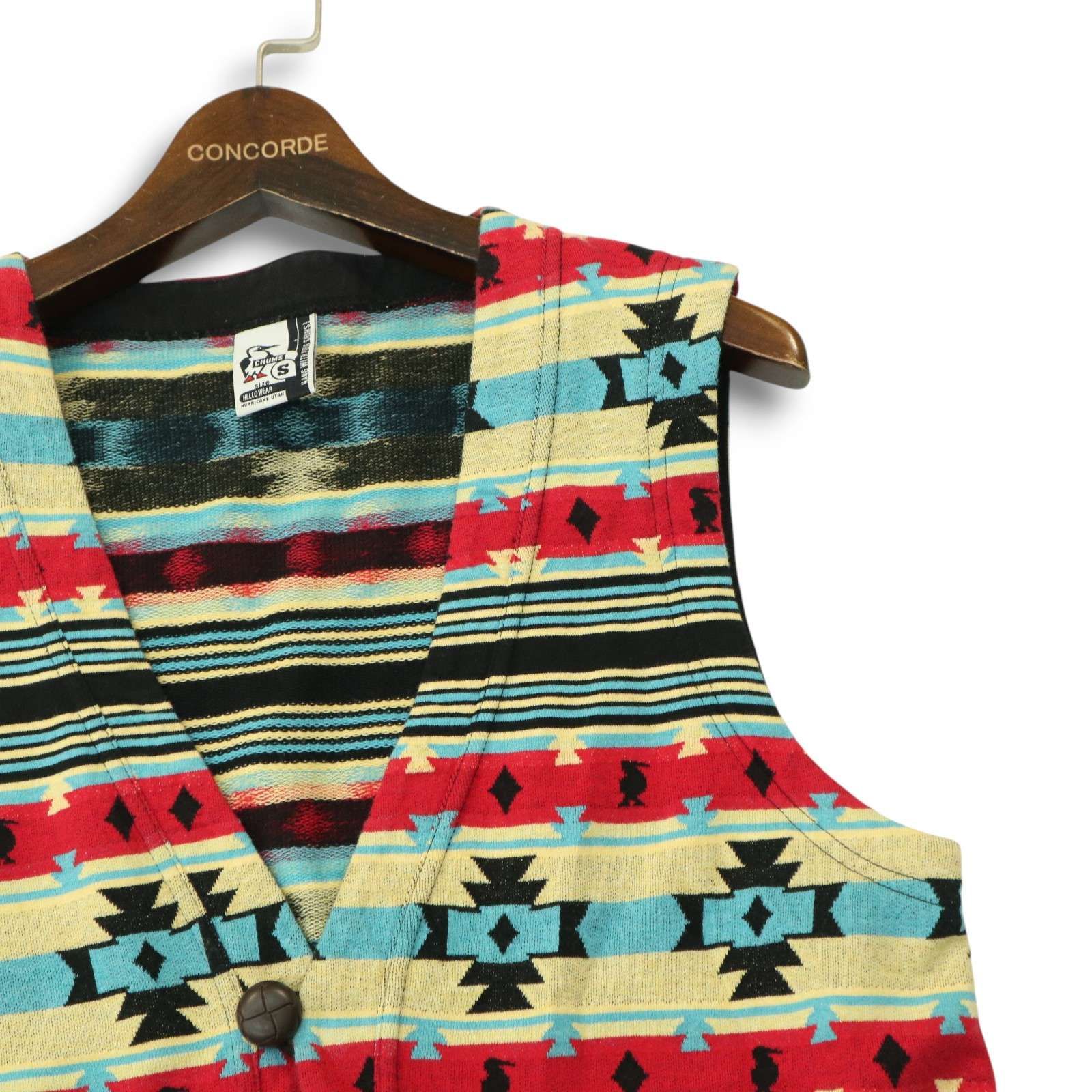 チャムス　ボーダーベスト　男女兼用 CHUMS チャムス 春夏 ブービーバード ネイティブ ボーダー☆ Vネック