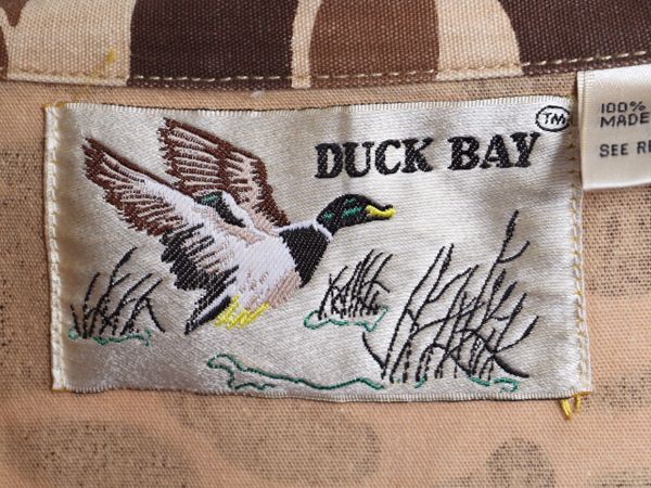 80s DUCK BAY ハンティングジャケット カモ コットン ダック 古着 80s ダックハンターカモ ハンティングジャケット ヴィンテージ L