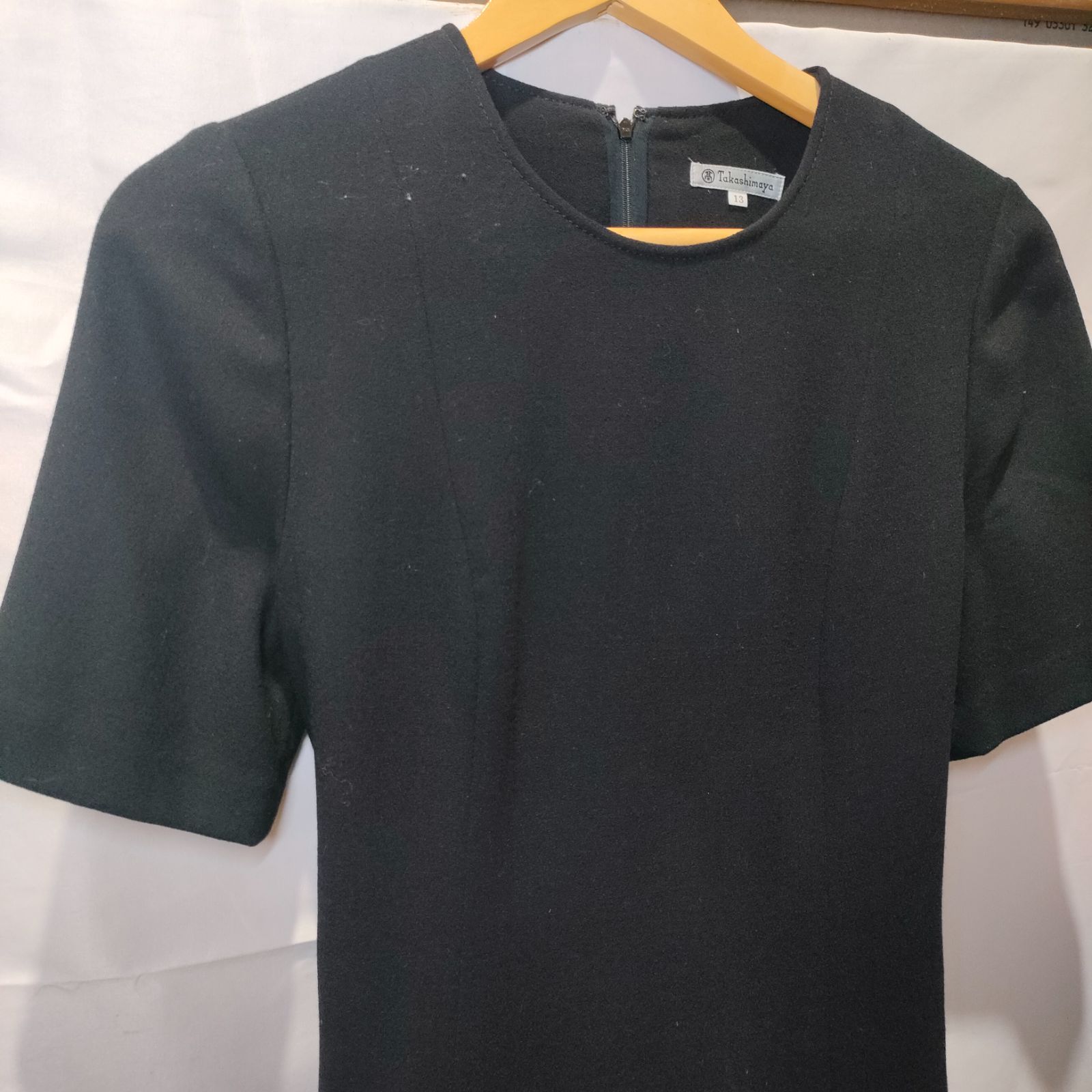 高島屋 東京ソワール ブラックフォーマル ジャケット ワンピ―ス スーツ 13号 Mサイズ Lサイズ レディース 喪服 冠婚葬祭 卒業式 フォーマル ウール 秋 冬 バックリボン ブラック 黒 半袖 お葬式 お通夜 お受験 セレモニー セットアップ