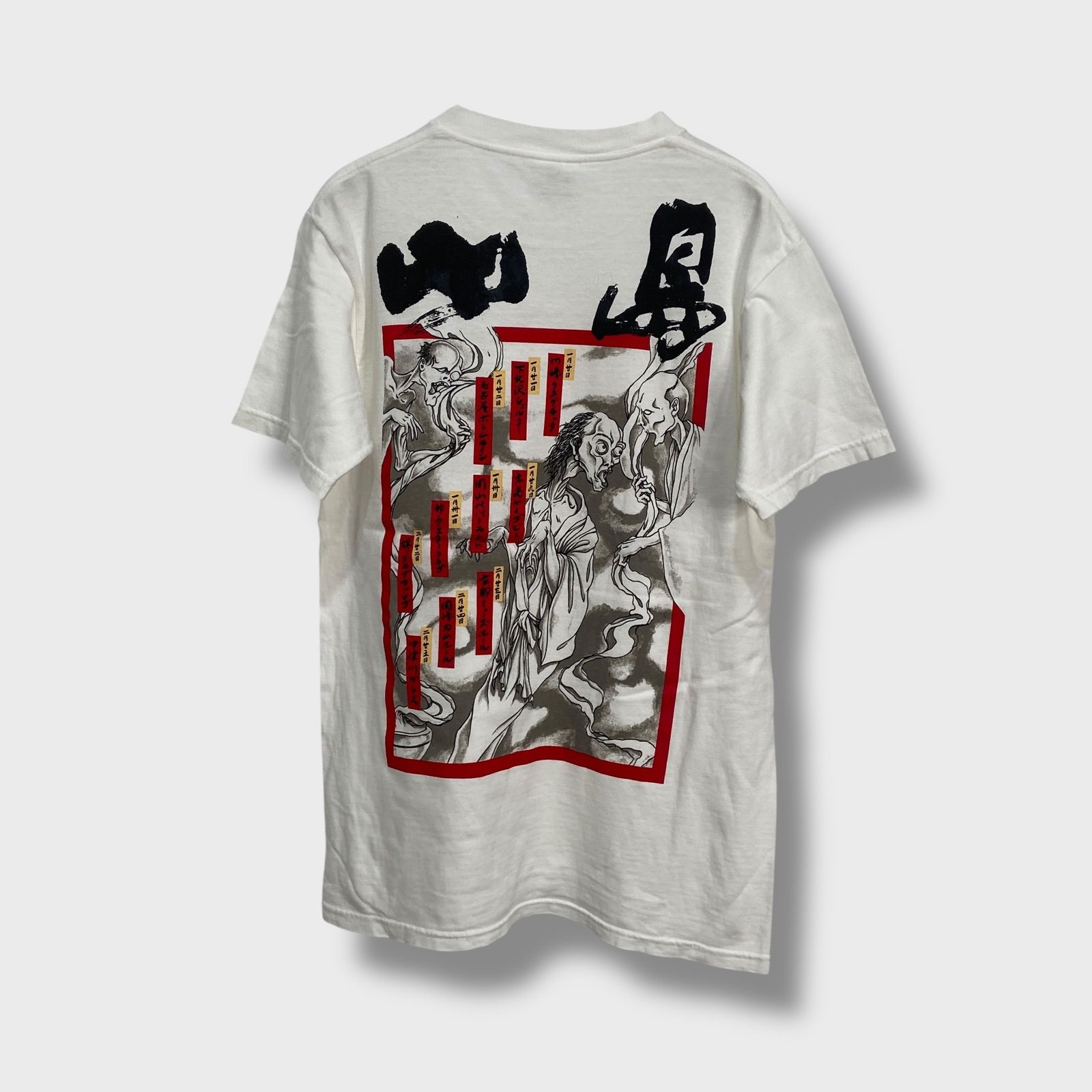 スプリガン プロジェクトアームズ デザインプリント 半袖Tシャツ Ⅿ 白 古着 00s☆小島☆バンドTシャツ☆白☆スカパンク☆両面プリントT