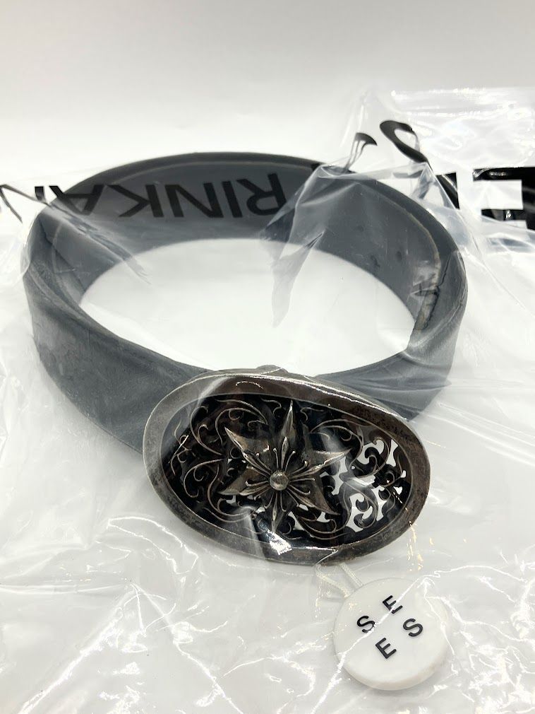 【IT0GREH7IRSW】CHROME HEARTS クロムハーツ 1.5クラシックオーバルスター バックル レザー ベルト 262g 90.5cm