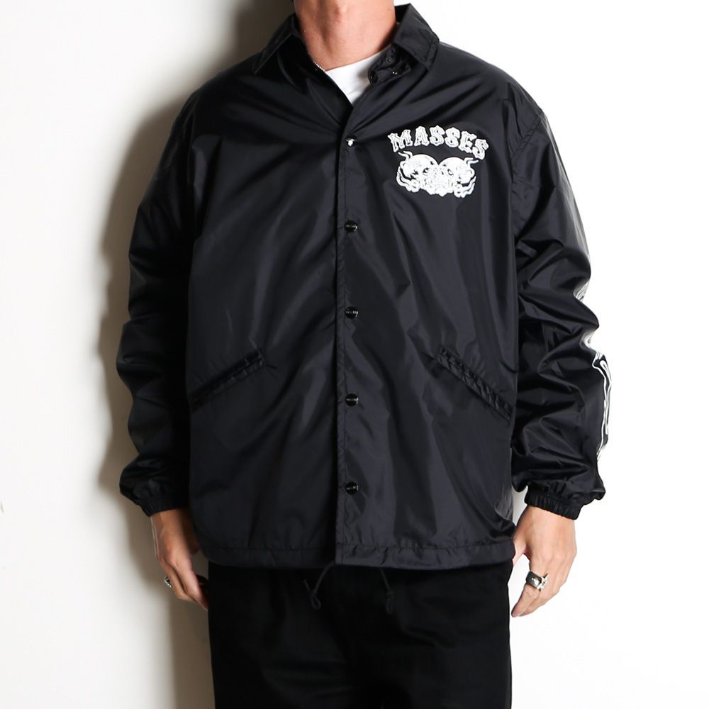 MASSES/マシス】NYLON JKT TWIN SKULL - BLACK / コーチジャケット 