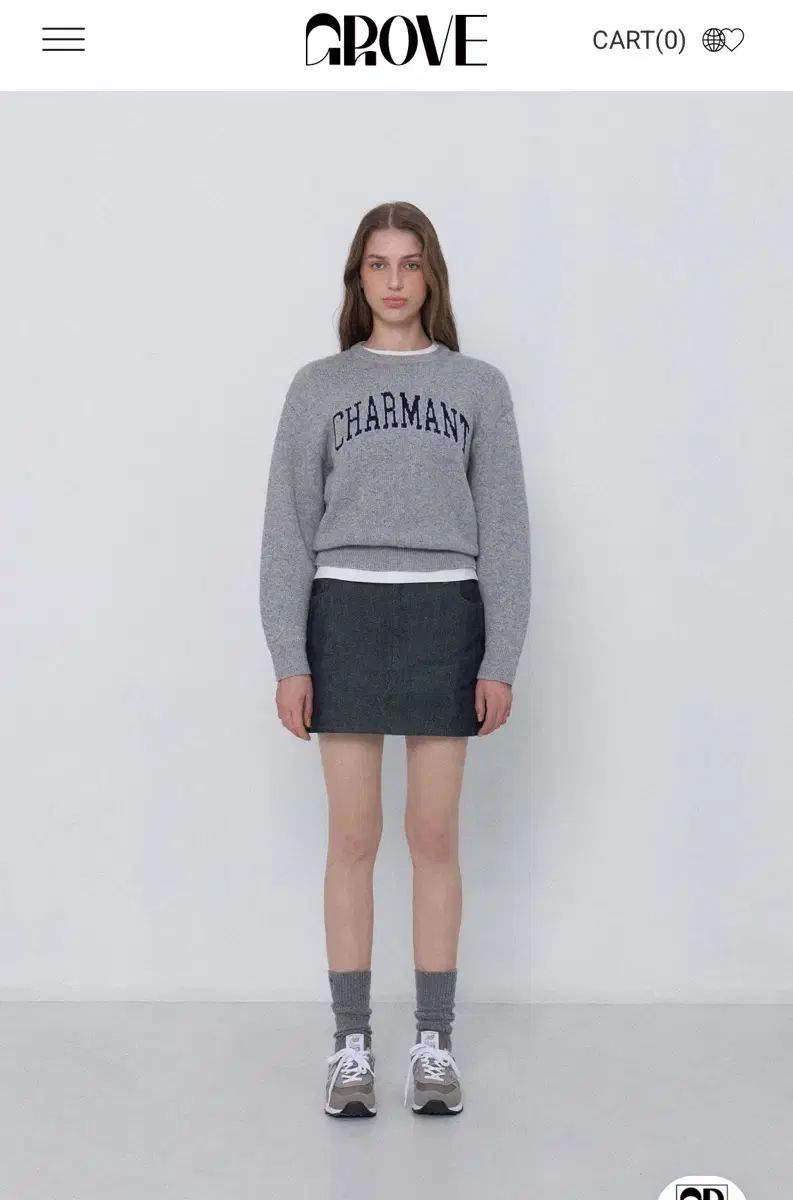 グローブ grove 生デニム スカート | インディゴ