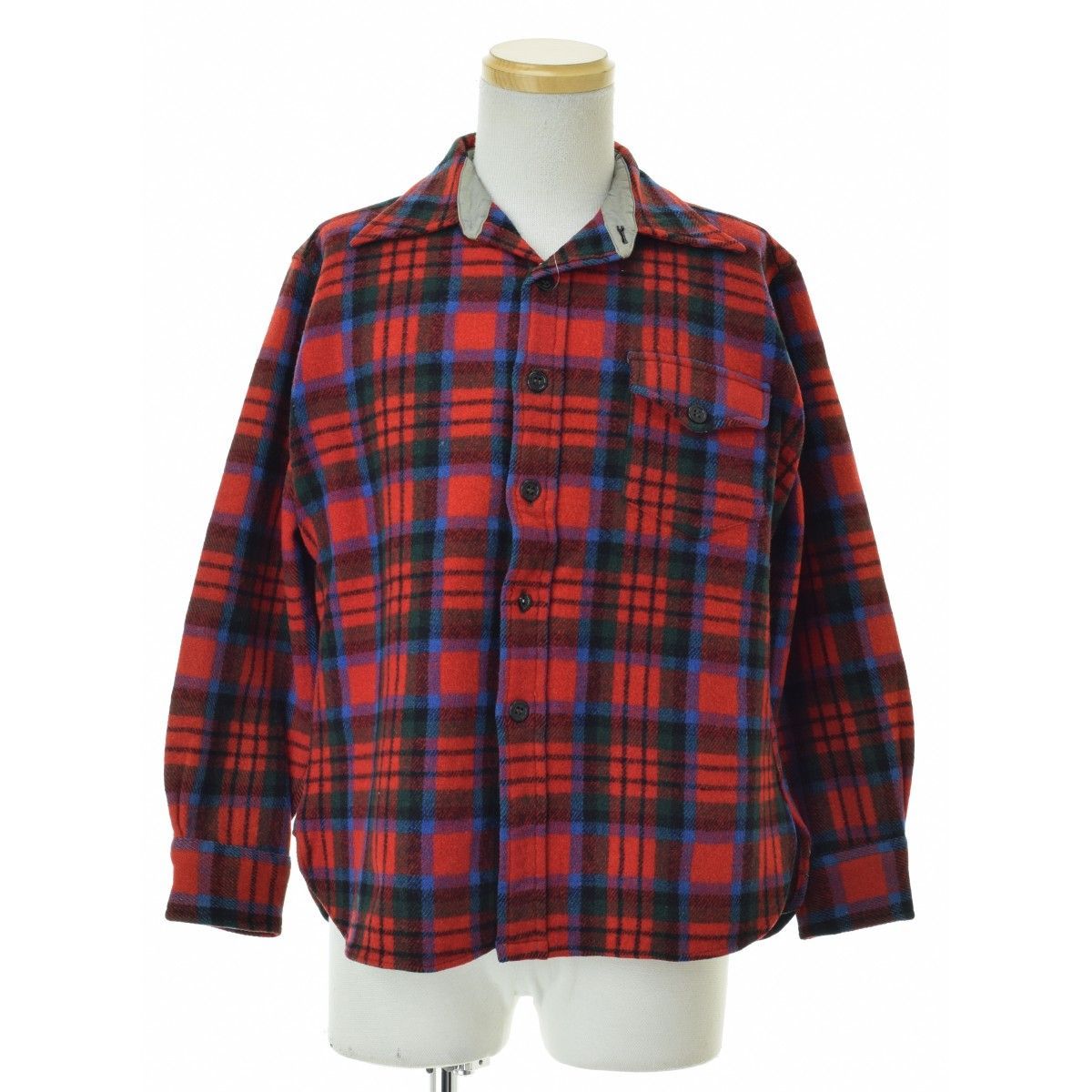 McGREGOR】40s 筆記体タグ マチ付 チェック柄ウール長袖シャツ - メルカリ