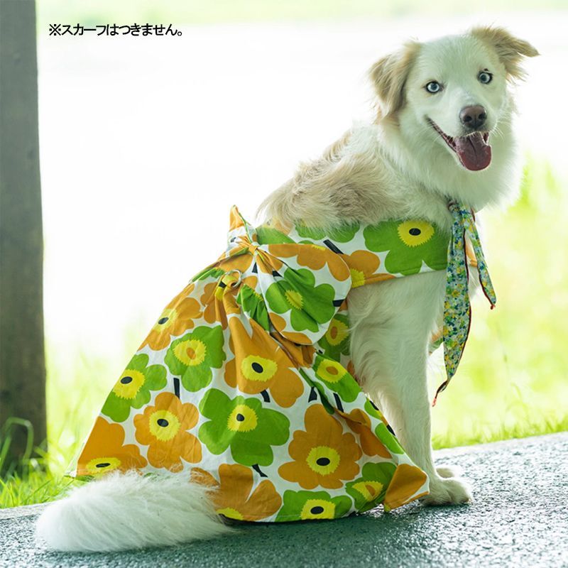 当店人気No1！ 花柄ワンピース イエロー かわいい 中型犬 大型犬 ドッグウェア ドッグワンピース 犬用ワンピース - メルカリ