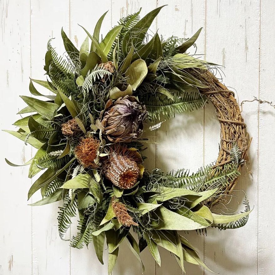 創作リース　ワイルドフラワー ワイルドフラワーリース (約40cm) ドライフラワーリース ハーフリース