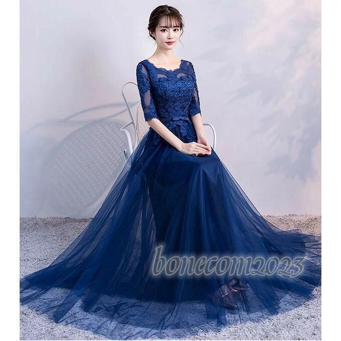 袖付き 結婚式ワンピース