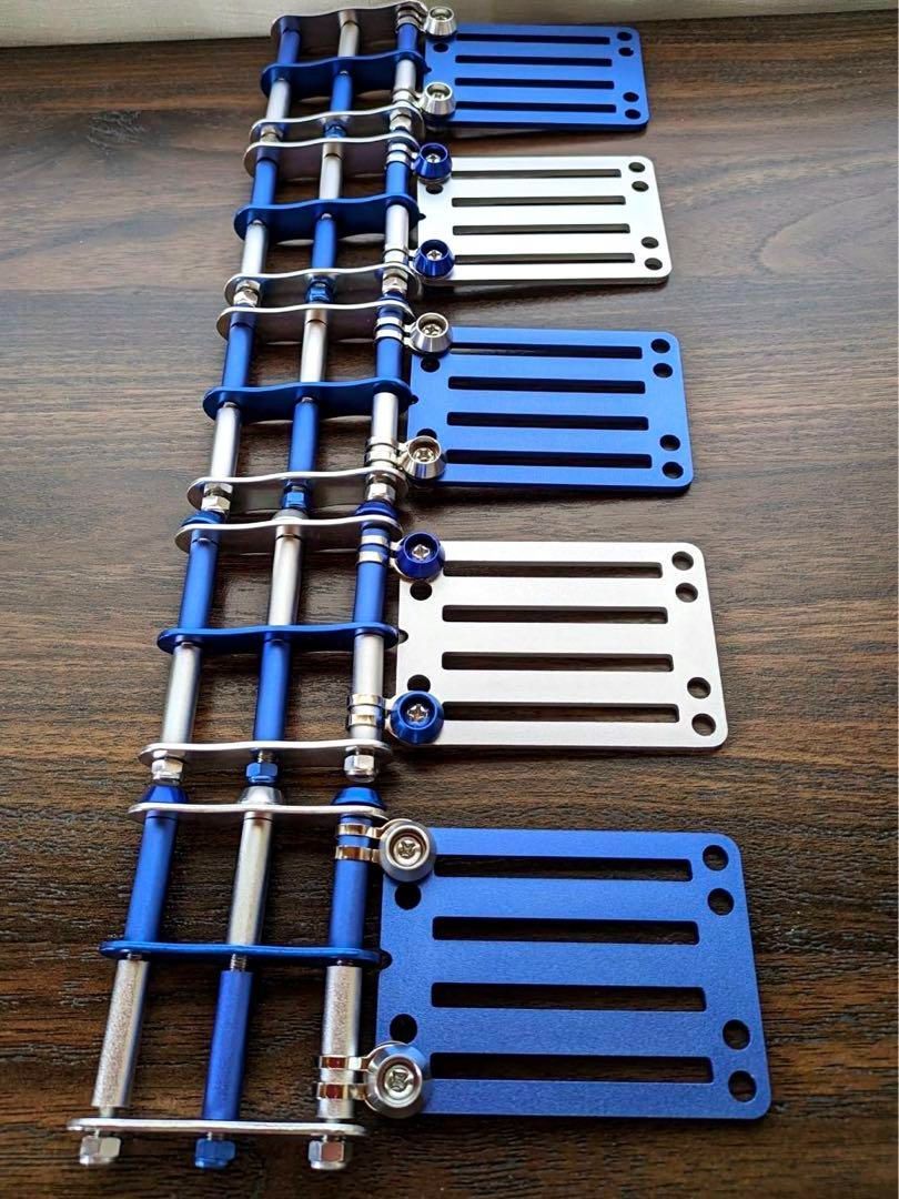 オリジナルベルトループ付き3連チェーン ブルー×シルバー ニックスベルトループ対応 腰道具 腰道具 腰袋 カスタムチェーン ニックス風 タジマセフ バリスティック ハンマー差し ペンドラホルダー コーデュラ アルミ だるま金具 KNICKS風