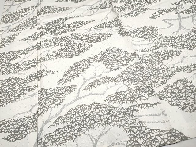 平和屋本店■極上　石川県指定無形文化財　牛首紬　白山工房　手織り　笹竹文　証紙付き　逸品　CYAA0657s4 平和屋本店□極上 石川県指定無形文化財 牛首紬 白山工房 手織り 笹竹