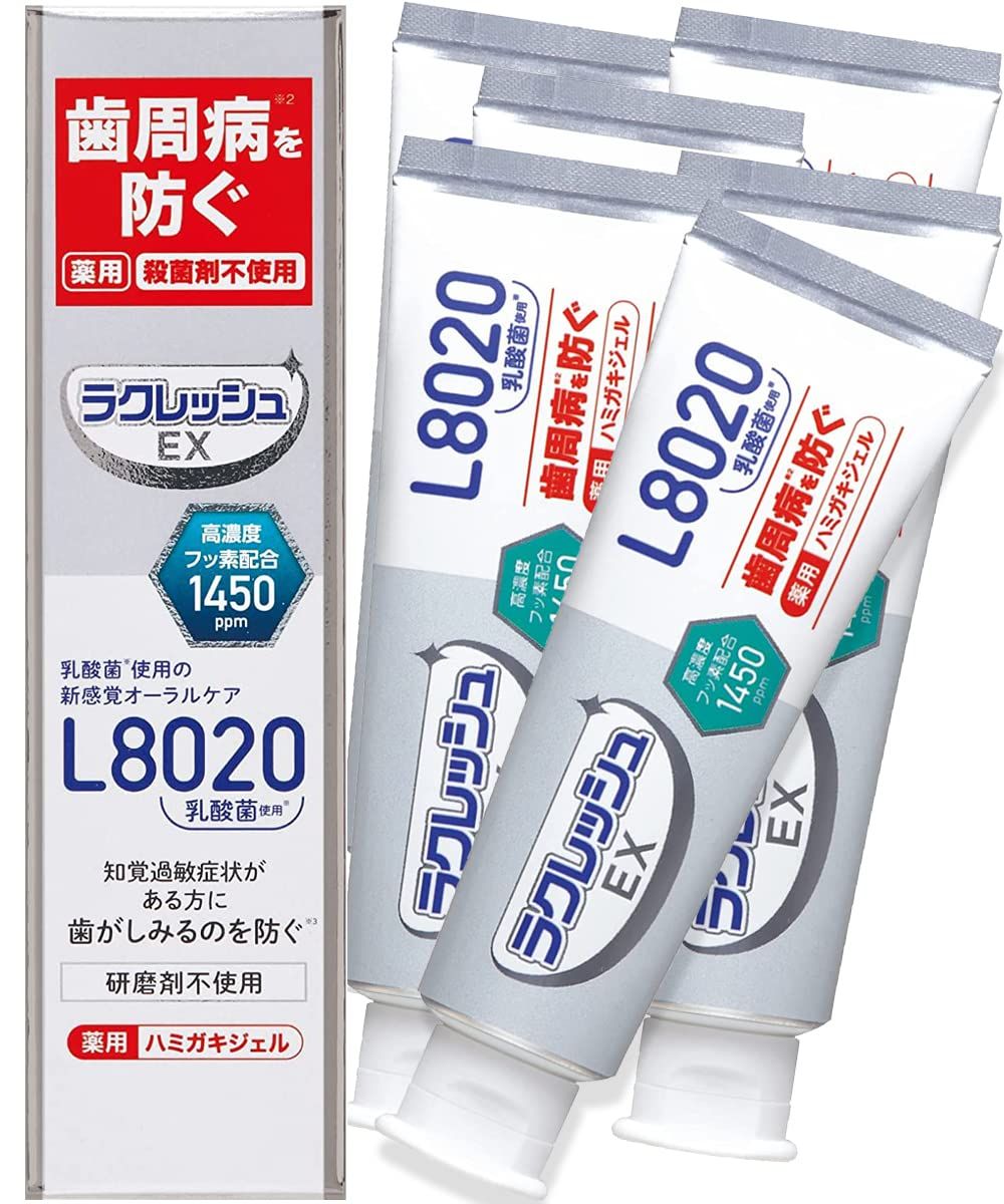 ジェクス 【まとめ買い】ラクレッシュ EX 薬用ハミガキジェル 80g×6個セット 医薬部外品 ホワイトニング効果 知覚過敏緩和 歯周病 高濃度フッ素配合 