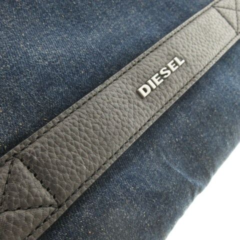ディーゼル　トートバッグ　黒　チェーン　レザー 　本革　ショルダー　s88 ディーゼル DIESEL クラッチバッグ 折り返し デニム レザー 革