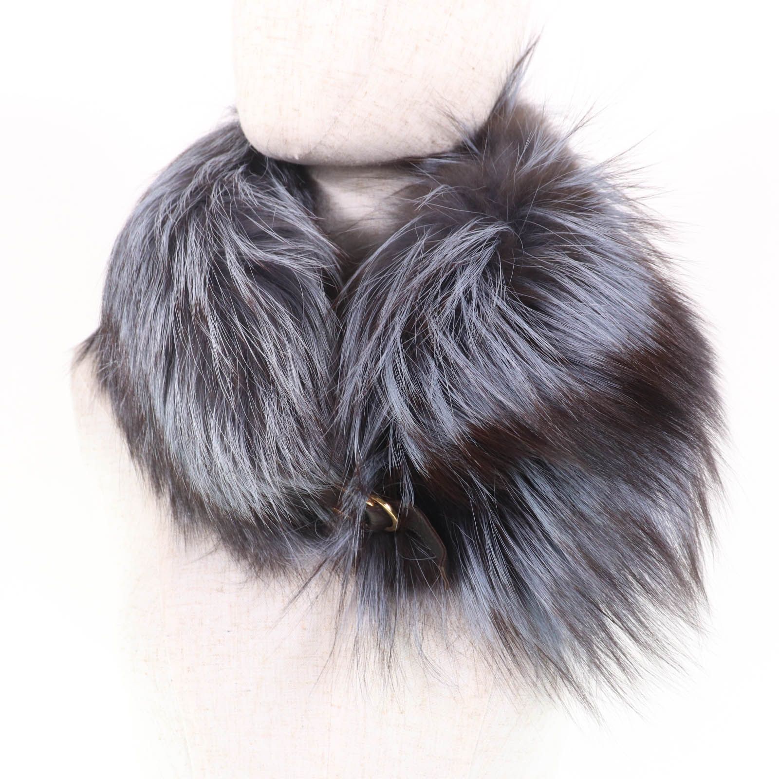 極美品☆FENDI フェンディ フォックスファー レザー使い ティ