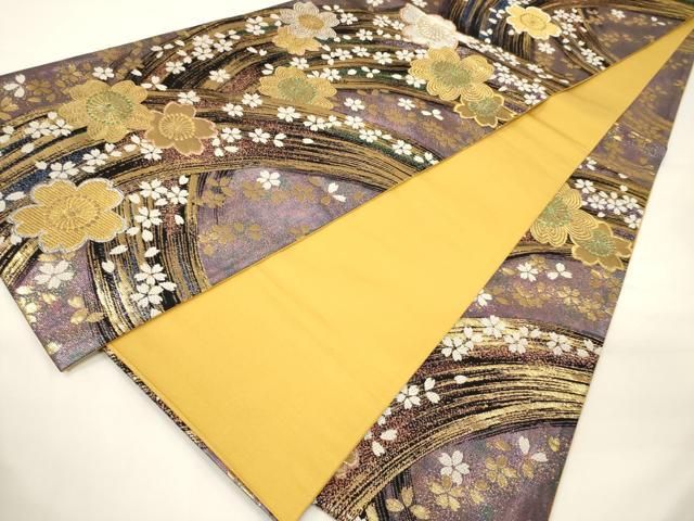 平和屋着物○六通柄袋帯 舞桜 金銀糸 正絹 逸品 DAAP1623ic