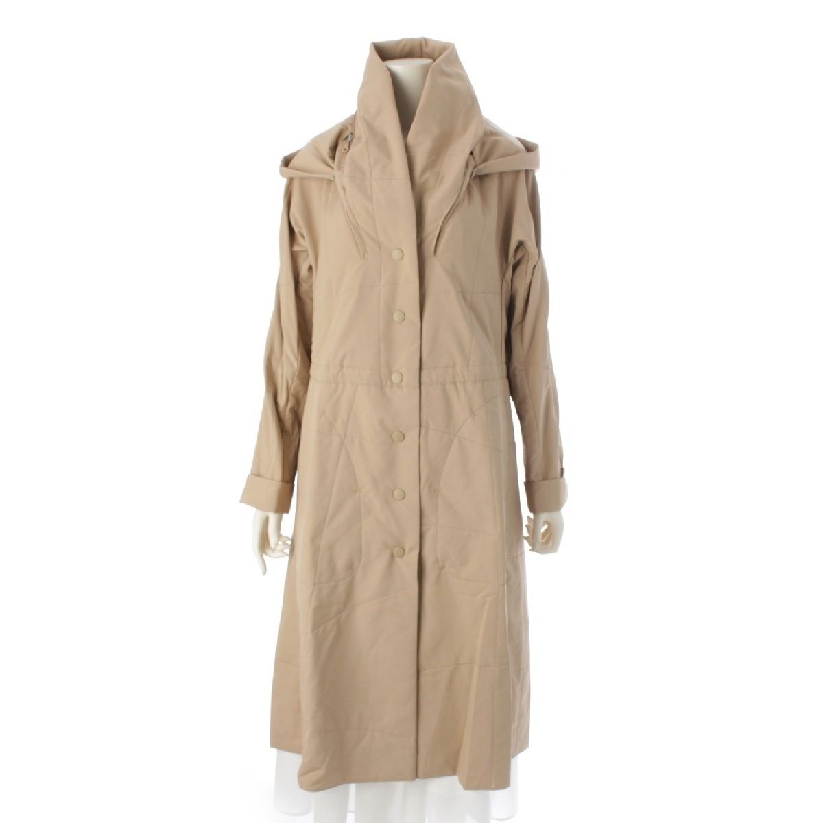 アウトレット通販 ファッション ベージュ フード付き モッズコート