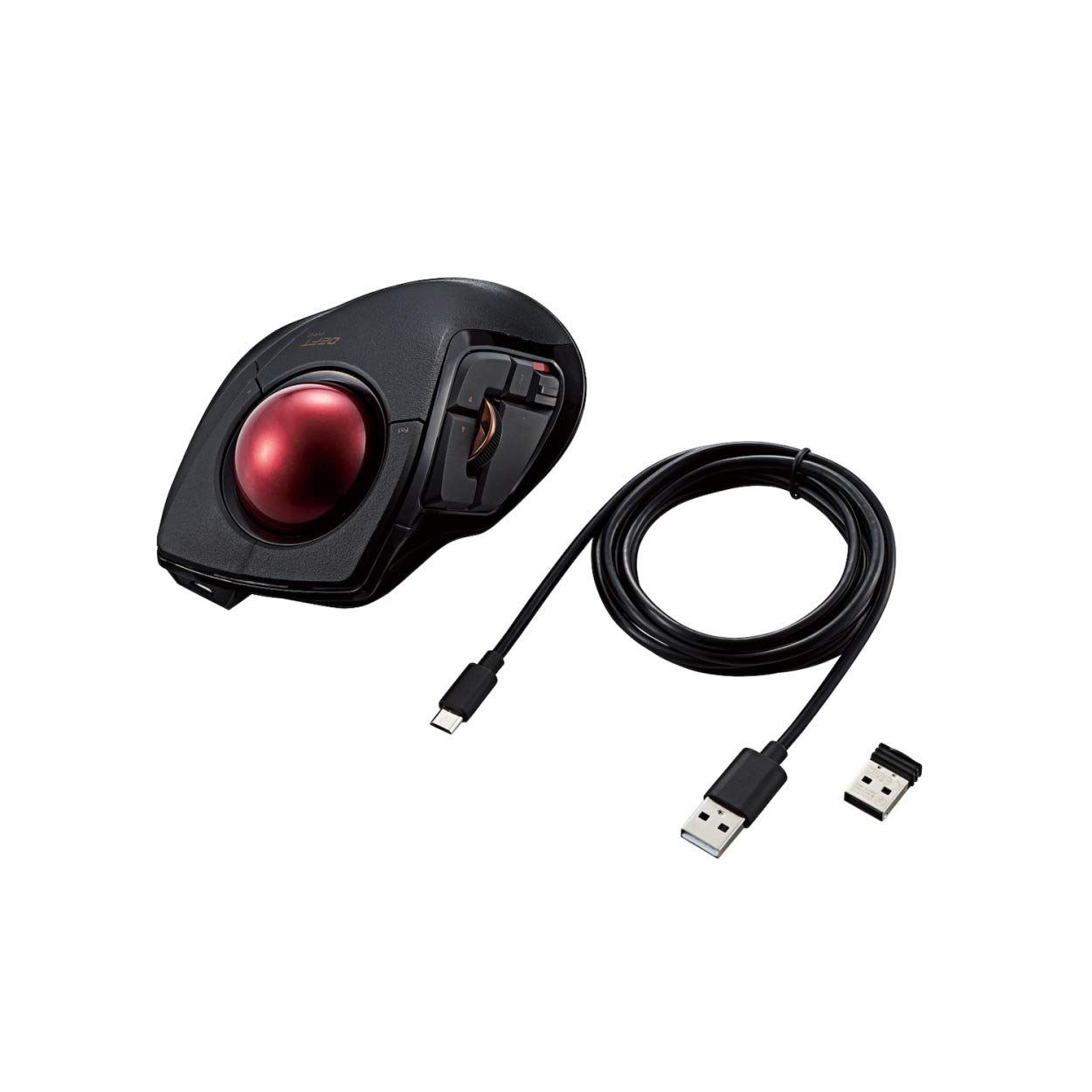 エレコム トラックボールマウス|人差指|8ボタン|有線|無線|Bluetooth|ブラック