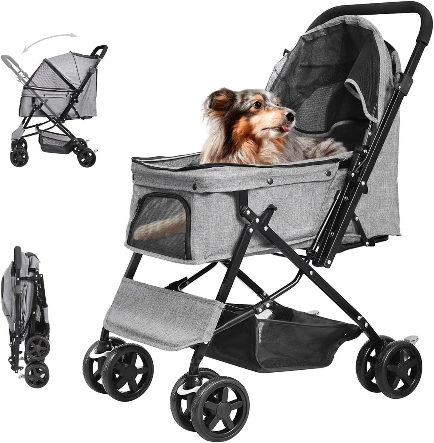 極美品】 LPOTIUS ペットカート 軽量 折りたたみ 対面式 2way 犬用 