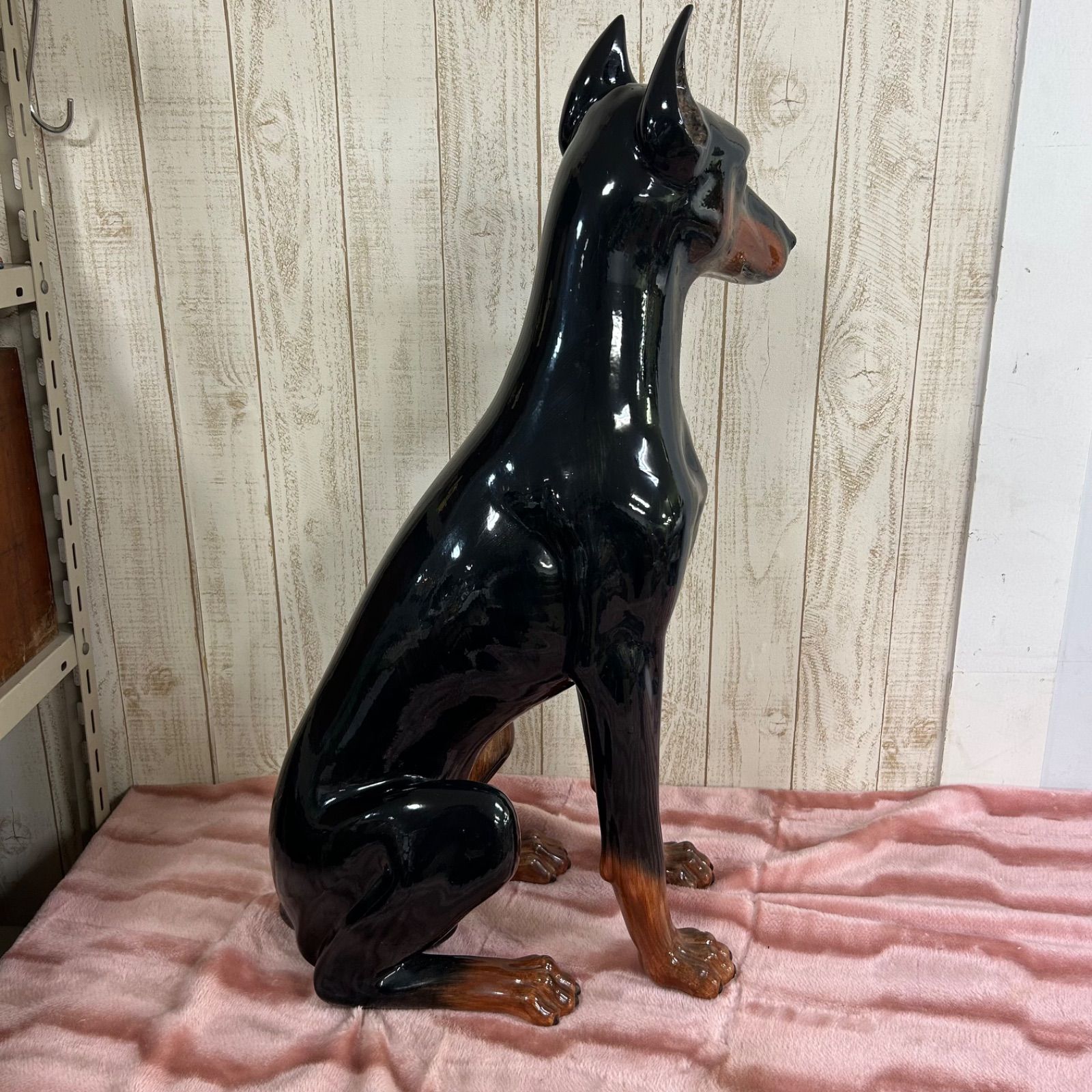 イタリア製 陶器 ドーベルマン オブジェ 美品 ドーベルマン 置物 犬 インテリア オブジェ 陶器 doberman-106