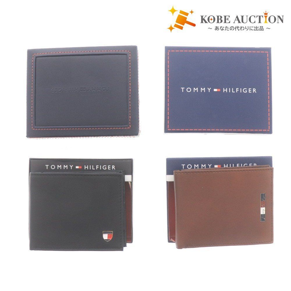 【お得，お買い得】 ■ トミーヒルフィガー 二つ折り財布 2点セット 財布 ウォレット メンズ ブラック ブラウン 箱付き 未使用 二つ折り財布