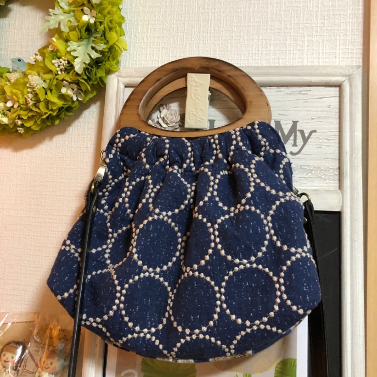 ミナペルホネン ハンドメイド alive(navy) スキップバッグ 【公式通販】
