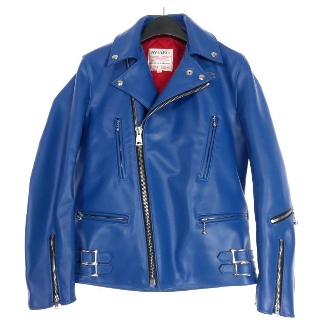 ルイスレザー サイクロン タイトフィット ブルー レザーライダース 36 ルイスレザー LEWIS Leathers サイクロン タイトフィット