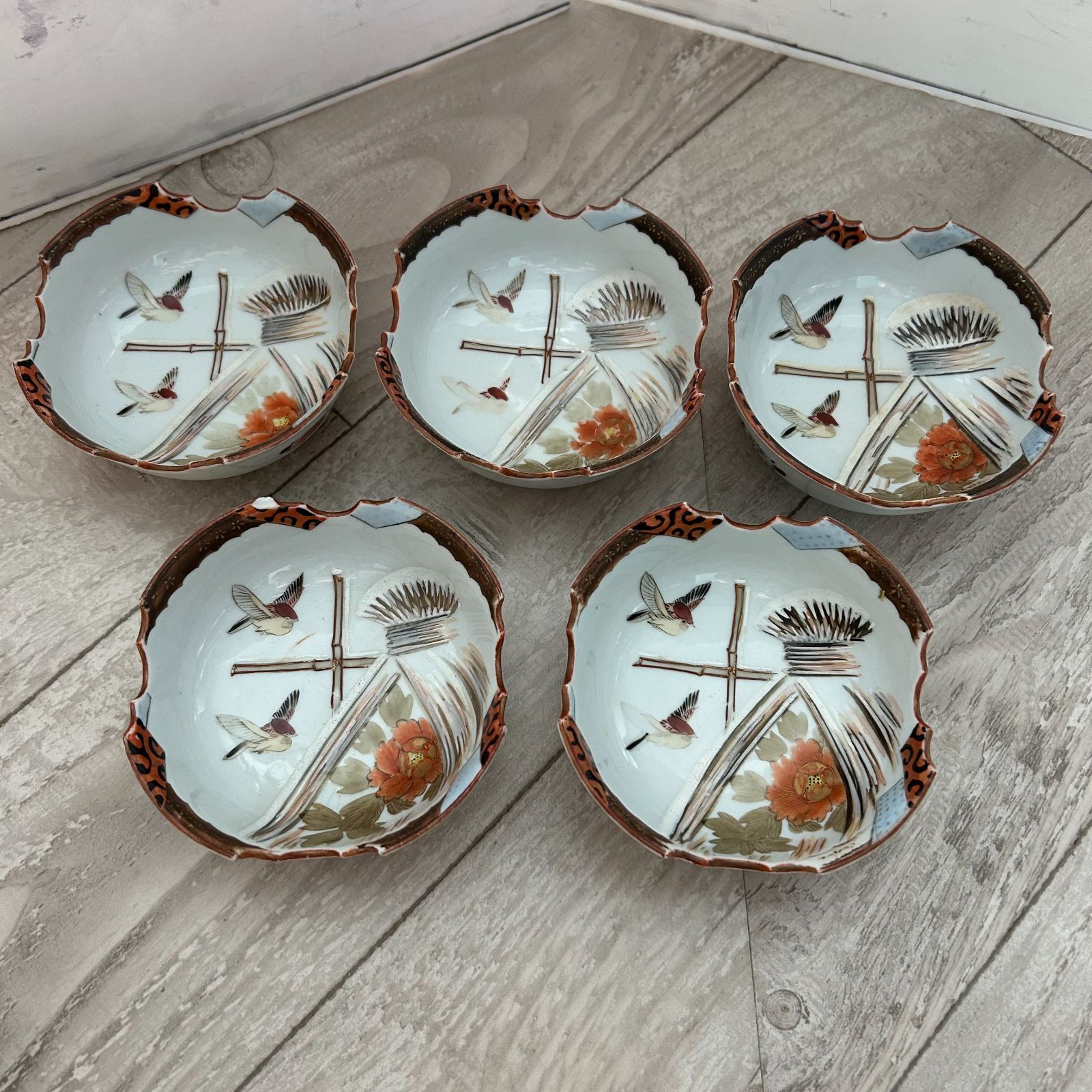 283 九谷焼時代物皿5客古美術品