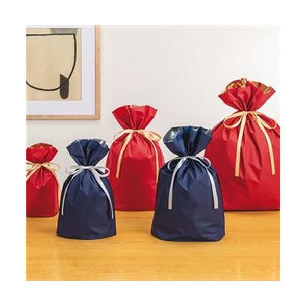  まとめ 店研創意 ストア エキスプレス梨地リボン付ギフトバッグ ネイビー 24 cm その他 のし袋 のし紙