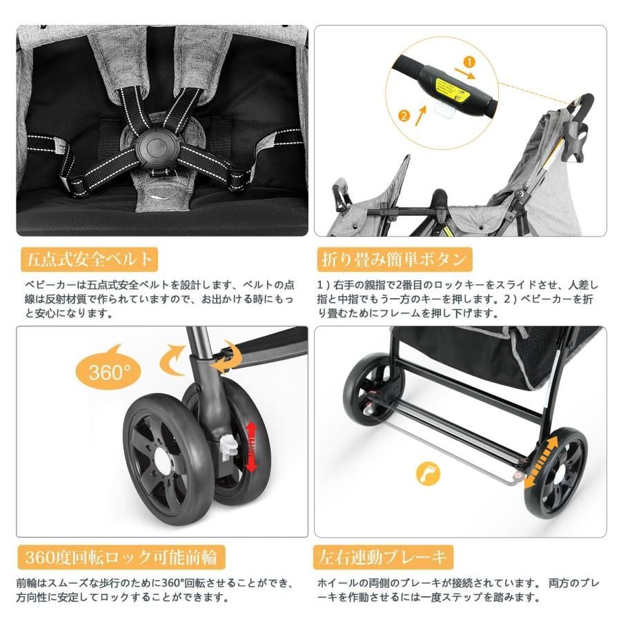 週末セール　2人乗りベビーカー　besrey Amazon | besrey ベビーカー 2人乗りベビーカー 双子用 背面