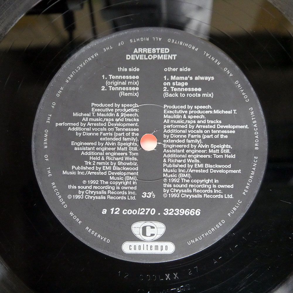 英 UK盤 ARRESTED DEVELOPMENT/TENNESSEE/COOLTEMPO 3239316 12