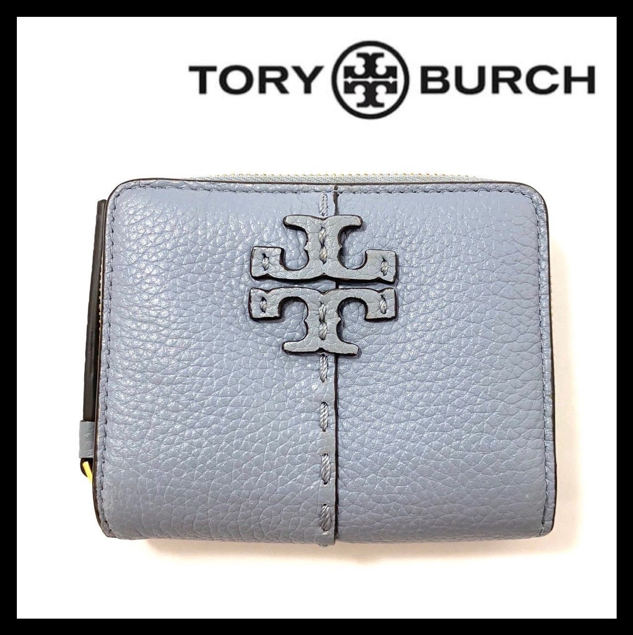 トリーバーチ 二つ折り財布 マックグロー ミニ財布 グレー ブラウン