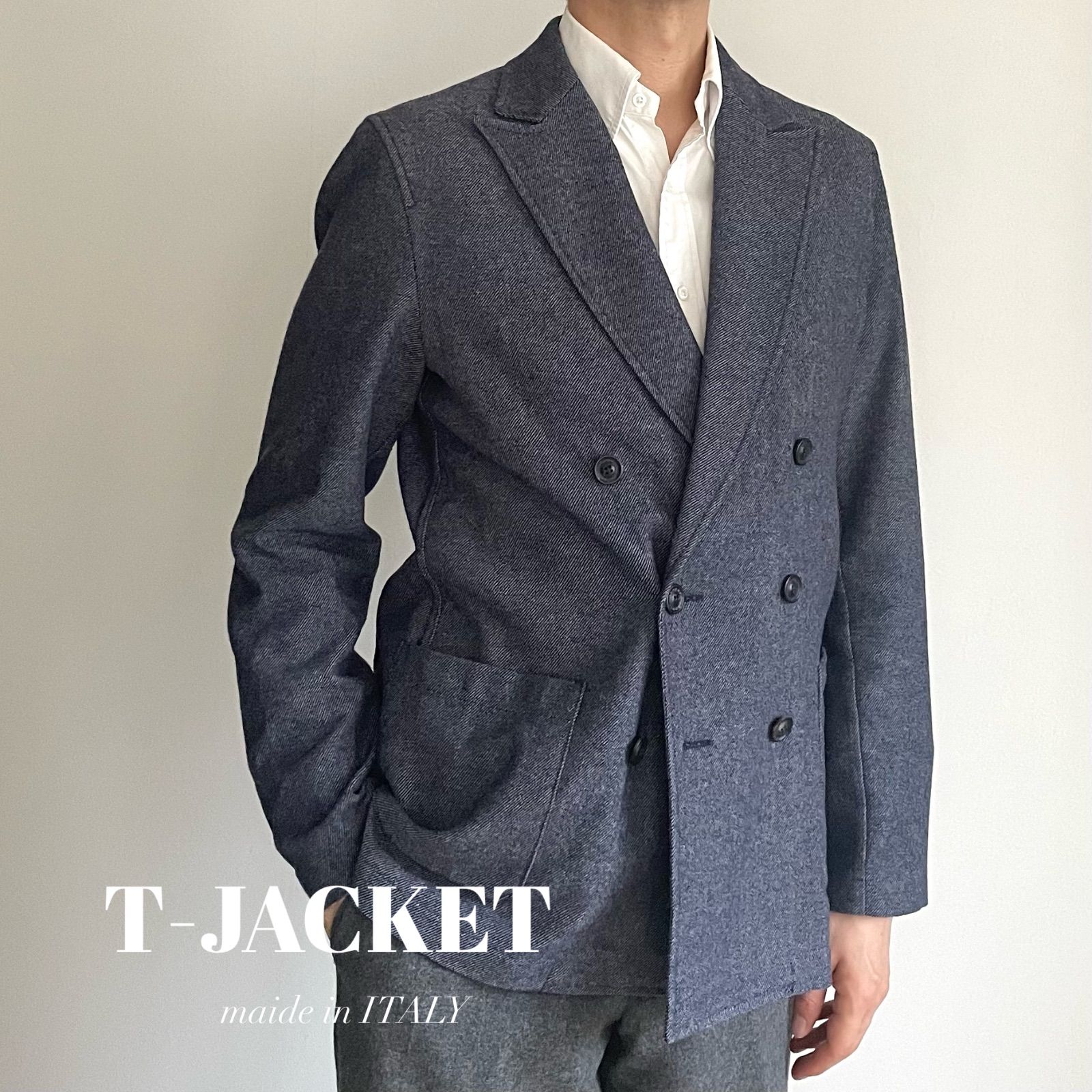 T-JACKET / ウールデニム 6ボタンダブルジャケット