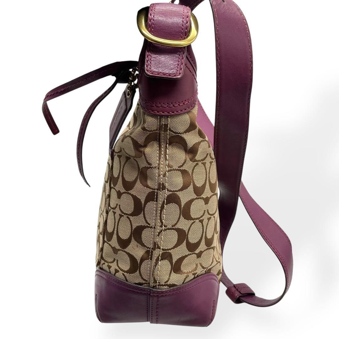 美品 COACH コーチ ショルダーバッグ バケツ シグネチャー
