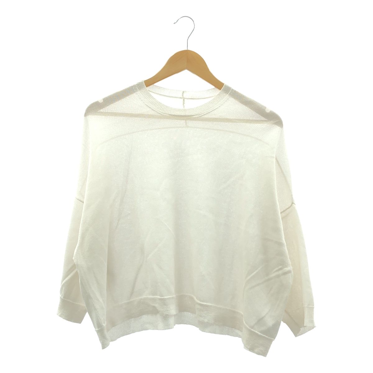 ARTS-SCIENCE | アーツアンドサイエンス | Short Sleeve Balloon Sweater 和紙ブレンド 半袖 バルーンニット | 1 | ホワイト | レディース