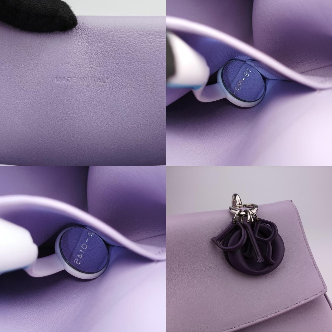 クリスチャンディオールChristian Diorビー ディオールパープル×ネイビーレザー19-MA-0145 DECORATOM_COM_BR