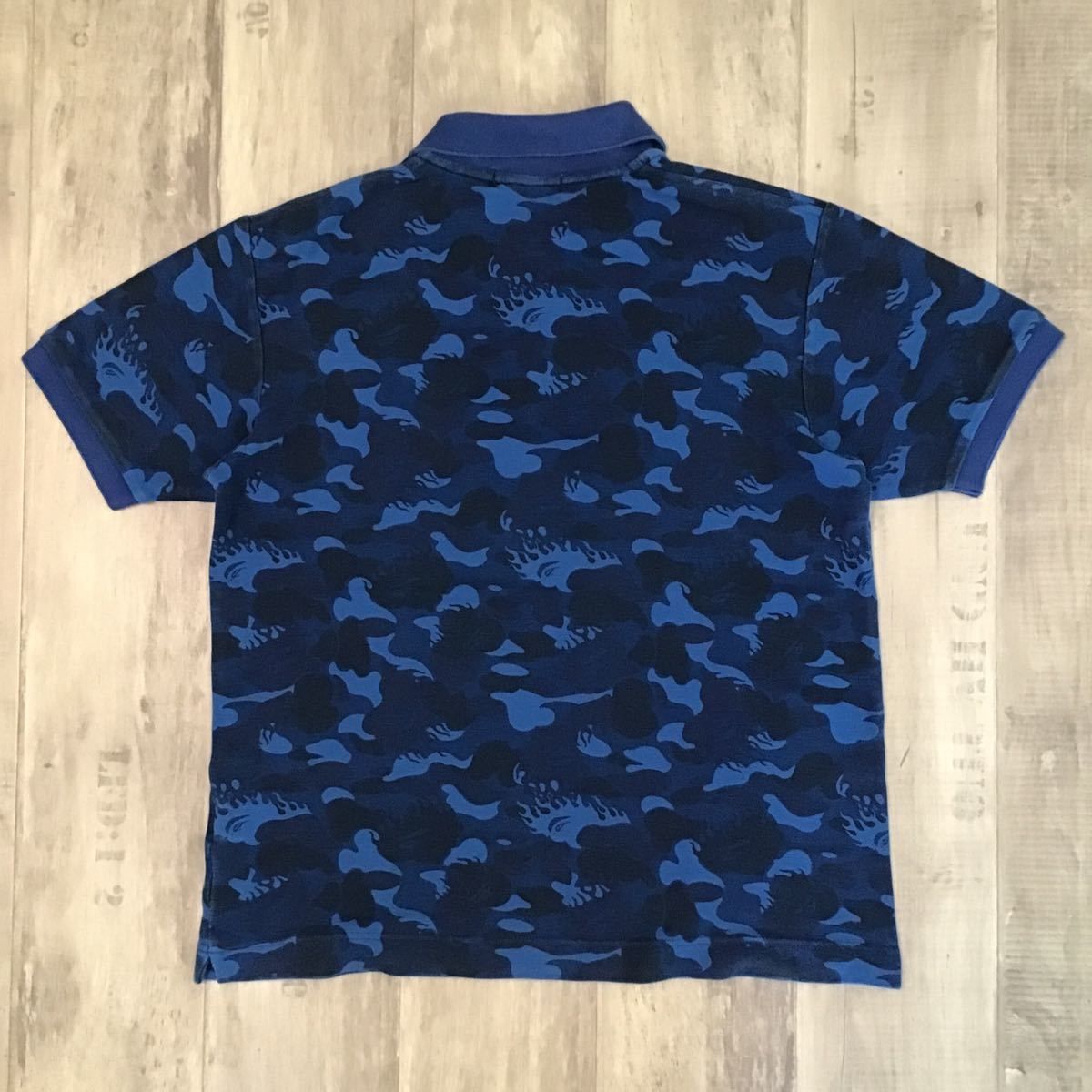 Fire camo ポロシャツ flame BAPE a bathing ape - メルカリ