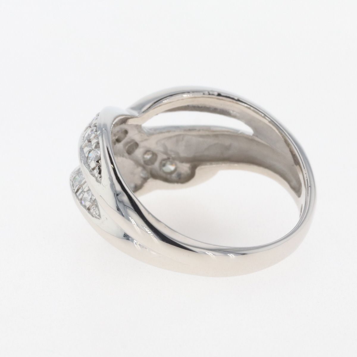 メレダイヤ デザインリング プラチナ 指輪 リング 12.5号 Pt850 ダイヤモンド レディース 【中古】