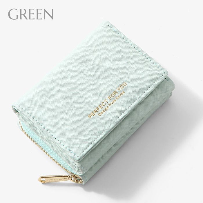 財布 レディース ミニ 小さめ グリーン 緑 コインケース 三つ折 女性用 韓国 メルカリShops