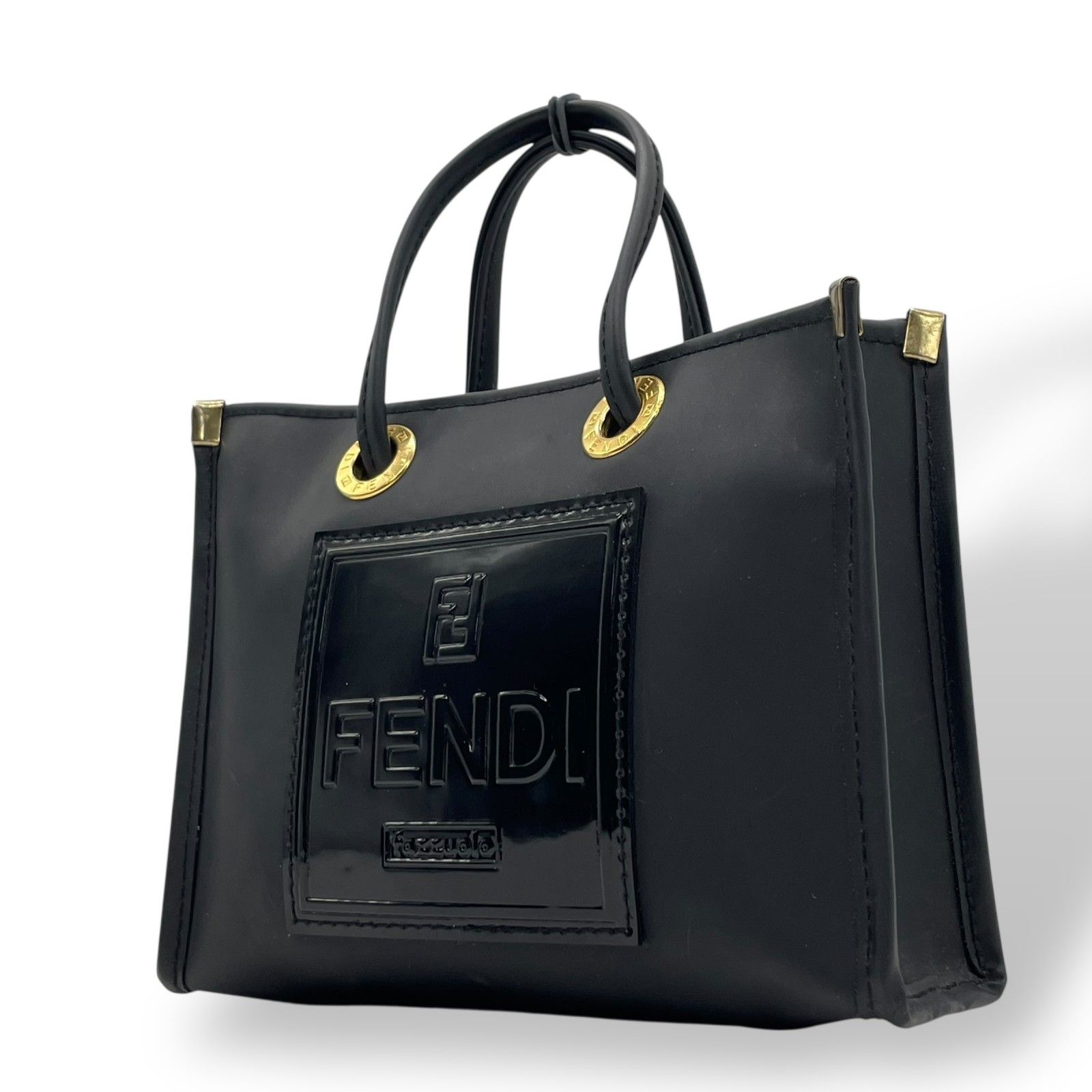 FENDI フェンディミニバッグ　ハンドバッグ　ポーチ　ブラック　黒 フェンディ FENDI ミニハンドバッグ ポーチ 黒 ブラック PVC