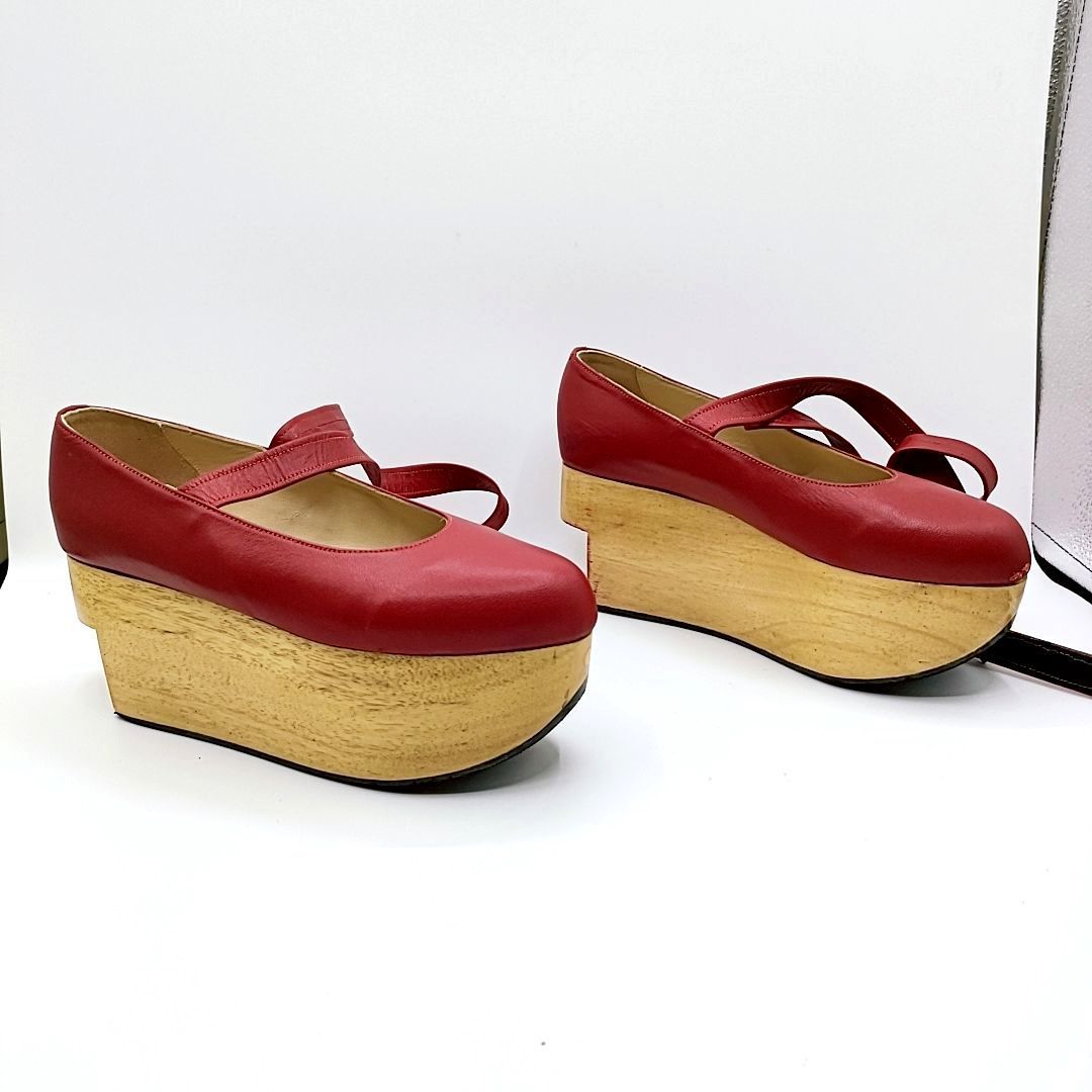 Vivienne Westwood ヴィヴィアンウエストウッド ロッキンホース バレリーナ レッド 赤 厚底 ヒール高さ7.5cm レザー×ウッド  UK4 - メルカリ