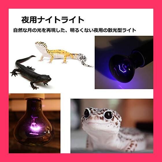 【スタッフおすすめ！】ShiawaseforU 爬虫類ライト 亀 ナイトライト ムーンライト 両生類照明 夜用 強化代謝 電流安定 E26 100W