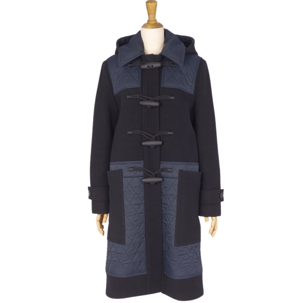 極美品 バーバリー BURBERRY コート ダッフルコート フード フーディー