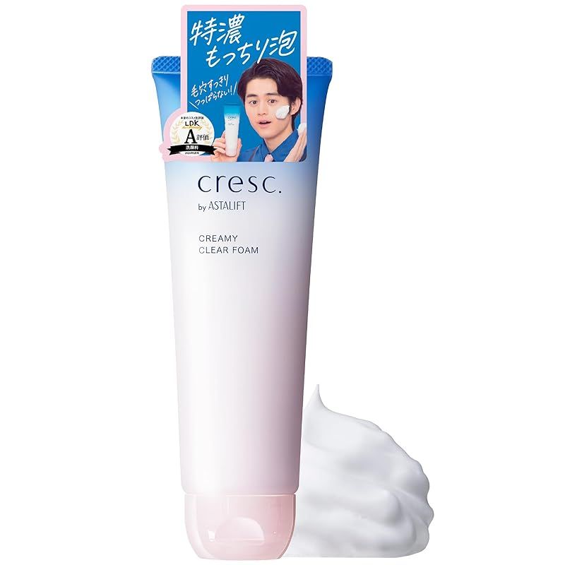 クレスク by アスタリフト クリーミー クリアフォーム 洗顔フォーム (120g 約2ヶ月分) メンズ ウィメンズ 男女両用 特濃もっちり泡 泡洗顔 洗顔料 敏感肌 乾燥肌 ケア 毛穴