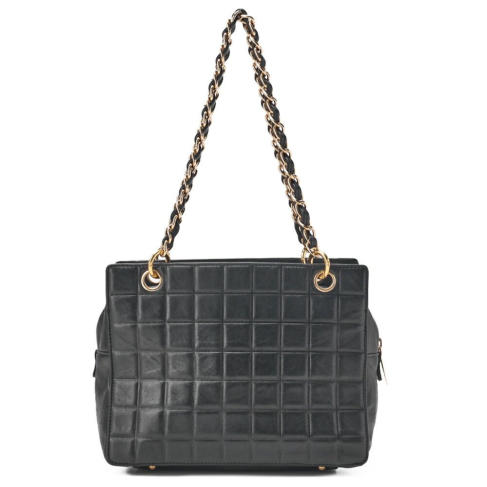 CHANEL シャネル チョコバー ココマーク チェーンショルダー ラムスキン 黒 ゴールド金具 レディース バッグ ショルダーバッグ レディース DECORATOM_COM_BR