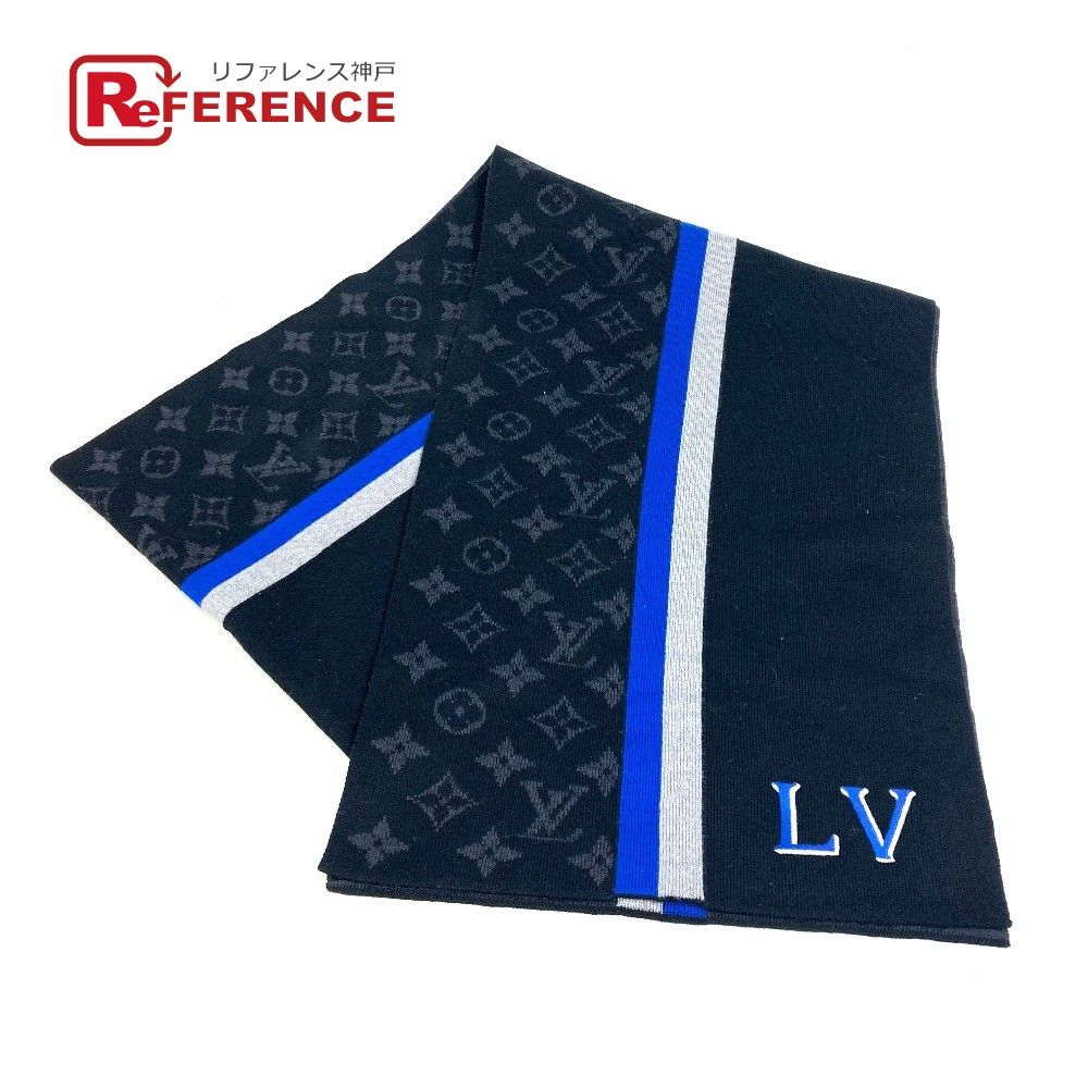 LOUIS VUITTON ルイヴィトン マフラー エシャルプLVバーシティ M77935 ウール ブルー