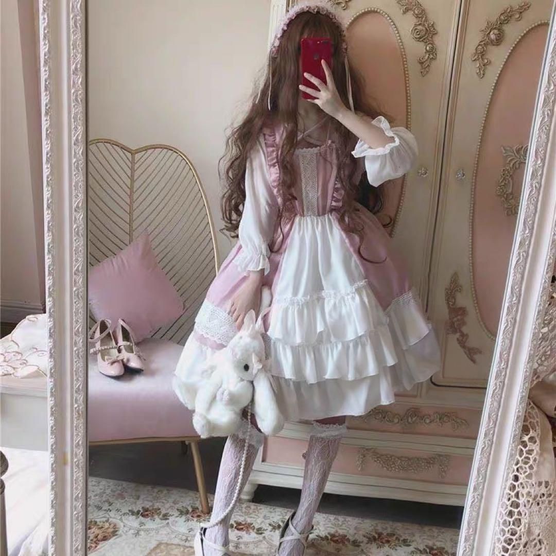 シンプルロリータワンピース❤️お出かけ、女子会コーデがこれ一枚で完成！ シンプルロリータワンピース??お出かけ、女子会コーデがこれ一枚