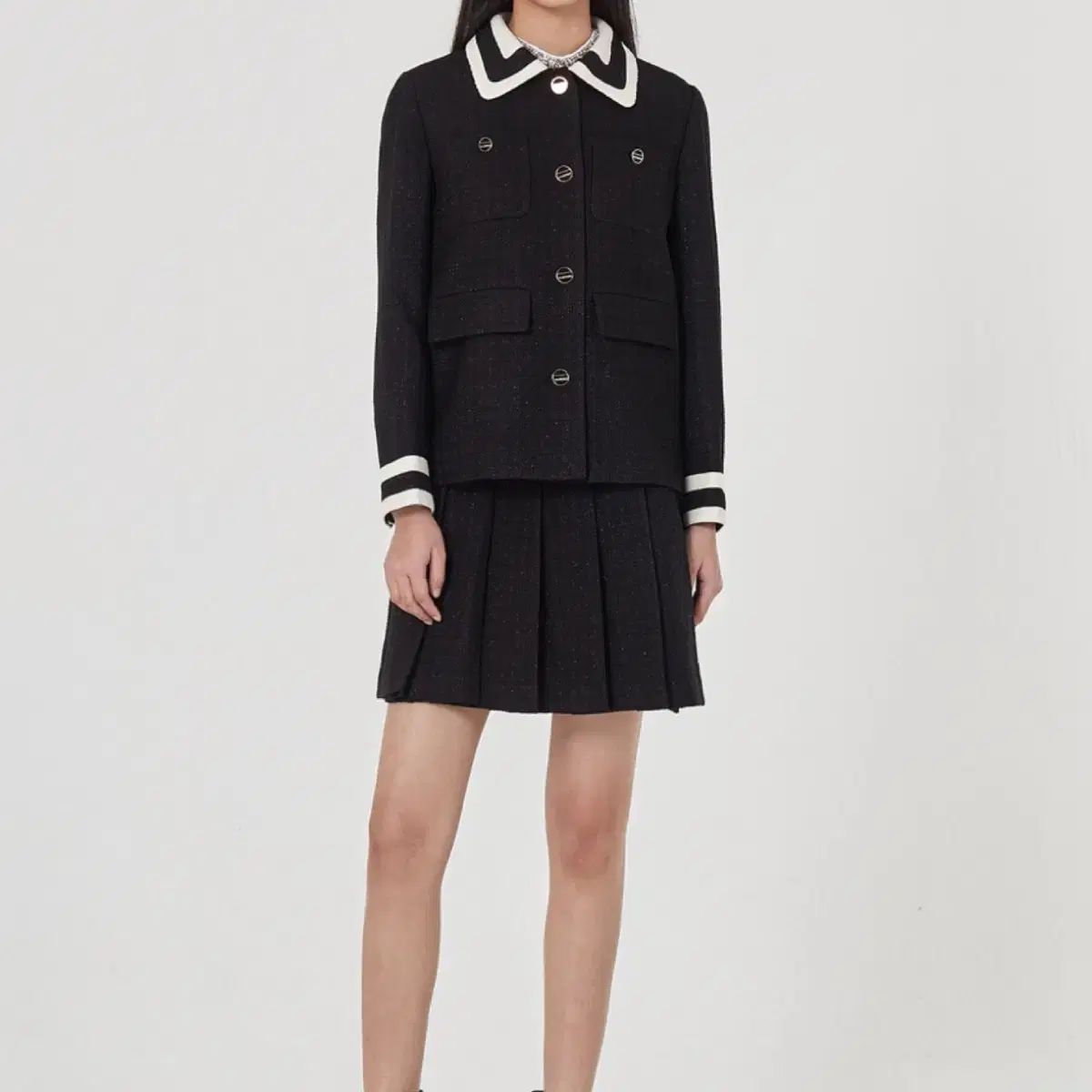 Sandro SANDRO サンドロ ツイード ジャケット - スカート セット