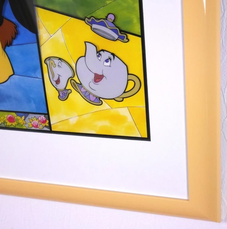 ディズニー『美女と野獣』◇セル画 背景版画◇保証書、公式印有◇額装