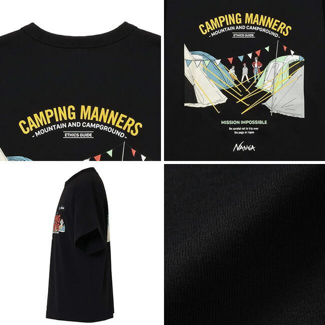 【新品】NANGA ナンガ エコハイブリッドキャンピングマナーズペグ＆ロープTEE ブラック