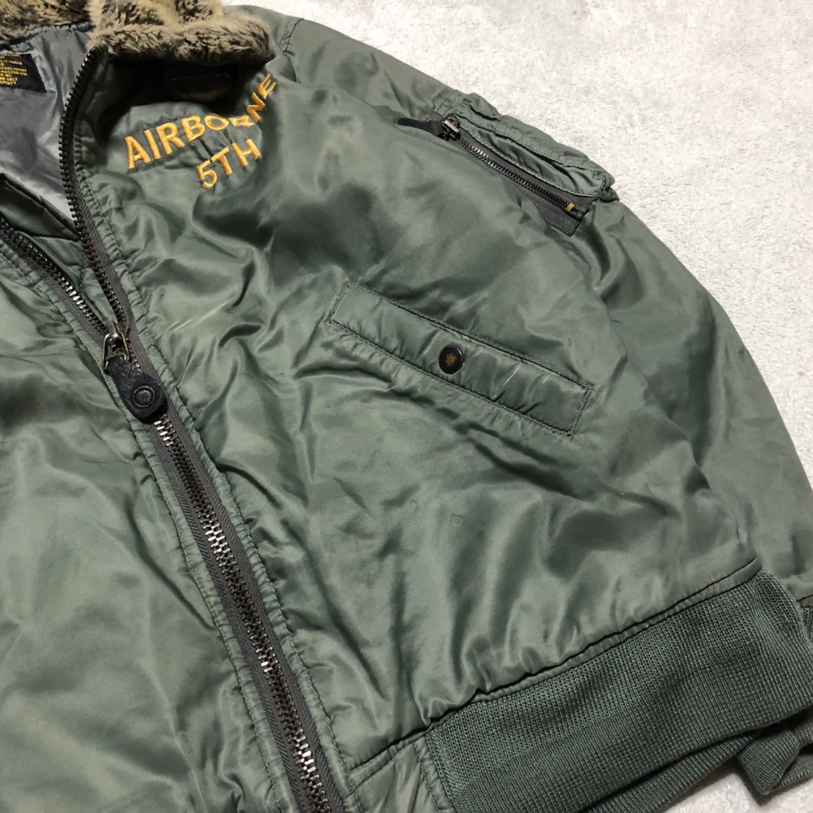【美品】HOUSTON B-15D 日本製 SAGE 46サイズ(XXL) Amazon | [ヒューストン] B-15B/C/D型 フライトジャケット (表記