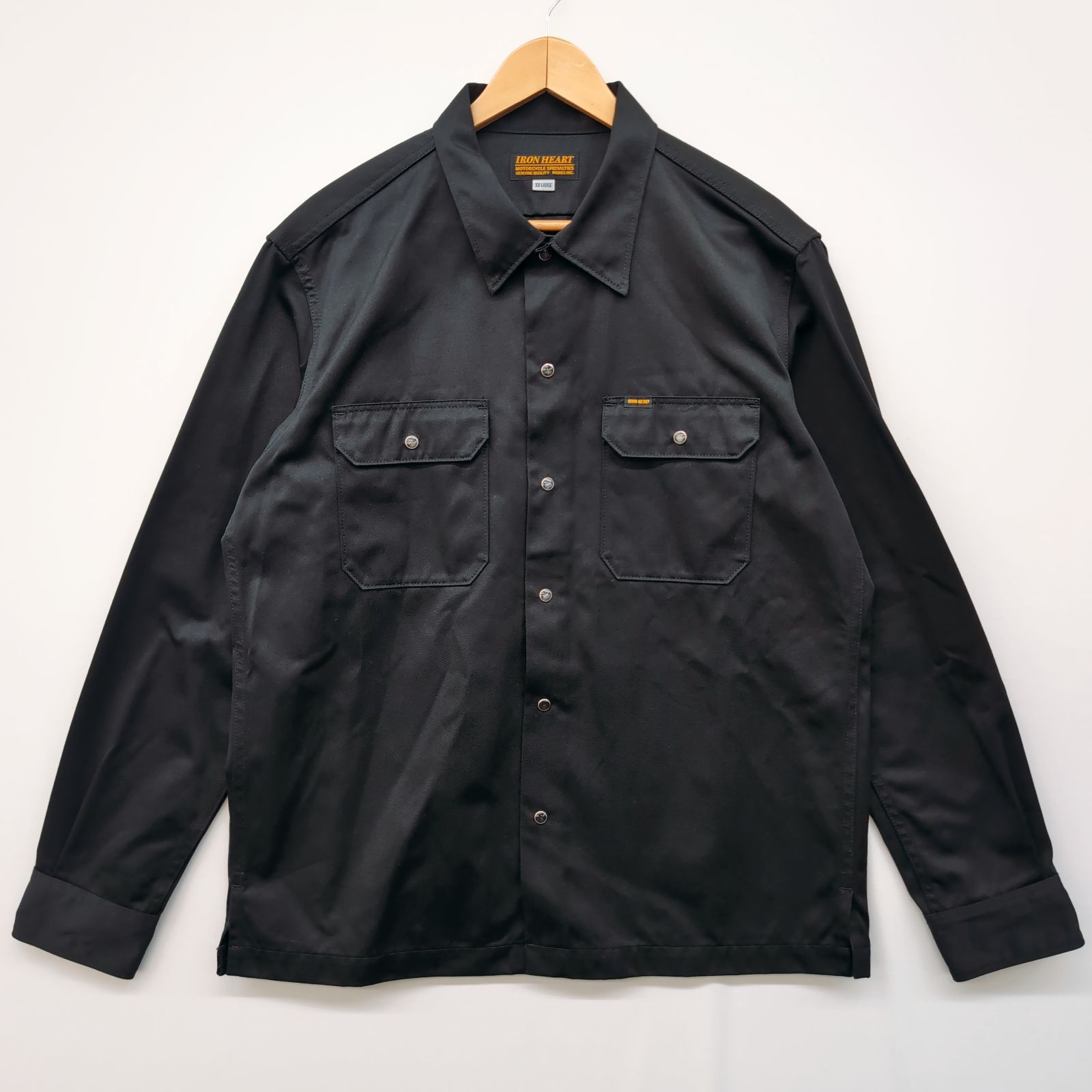 IRON HEART ブラックデニム ウォバッシュウエスタンシャツ Lサイズ IRON HEART ブラックデニム ウォバッシュウエスタンシャツ L